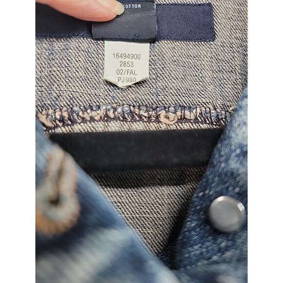 GAP Y2K Denim Jean Jacket‎ Women's Size Medium 100% Cotton With Faded Wash 2002 - Picture 7 of 16